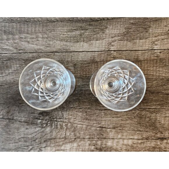 Vintage Webb Corbett England Crystal Wine Glasses Heavy Cut Etched Stamped Clear - Picture 3 of 13